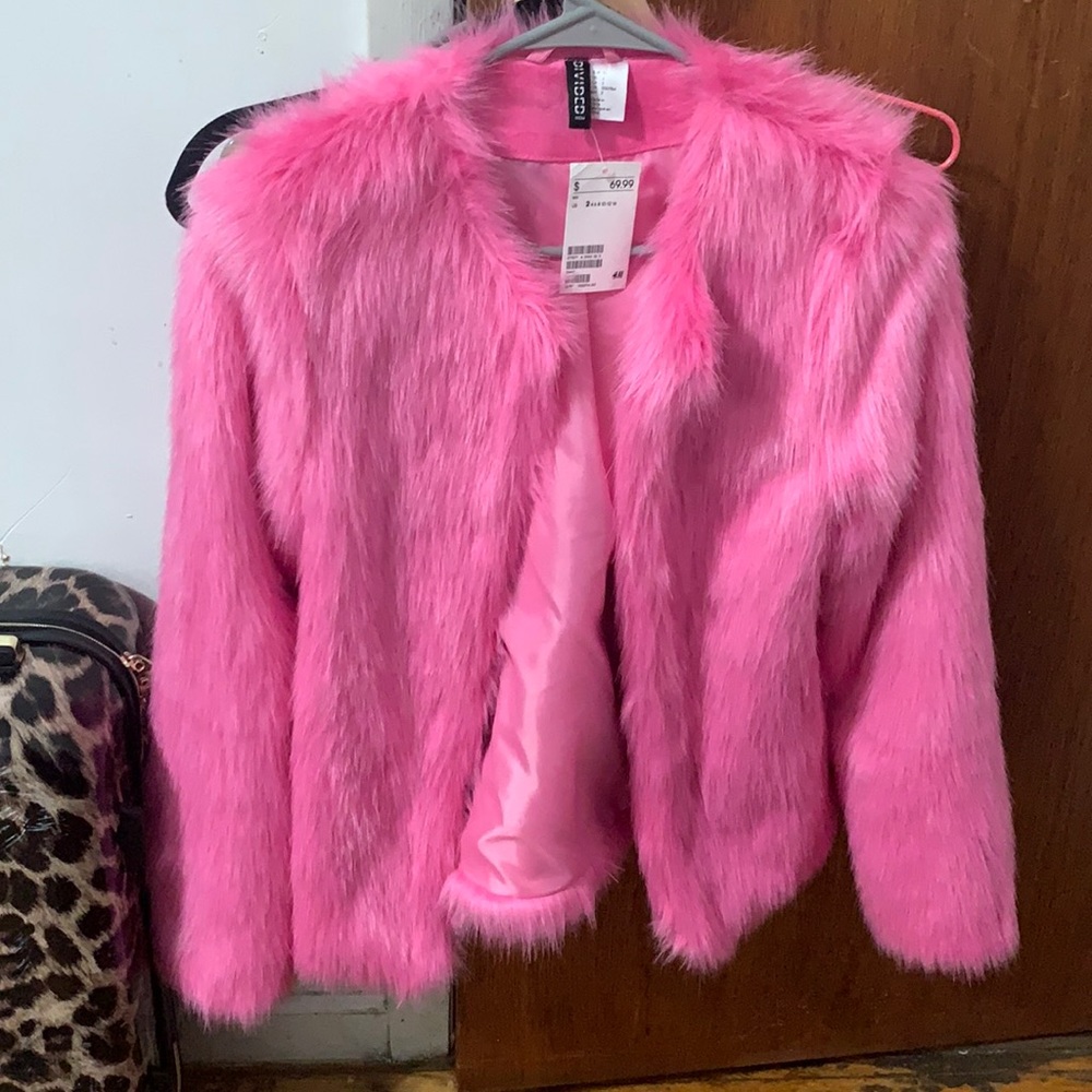 COPY - Pink faux fur jacket